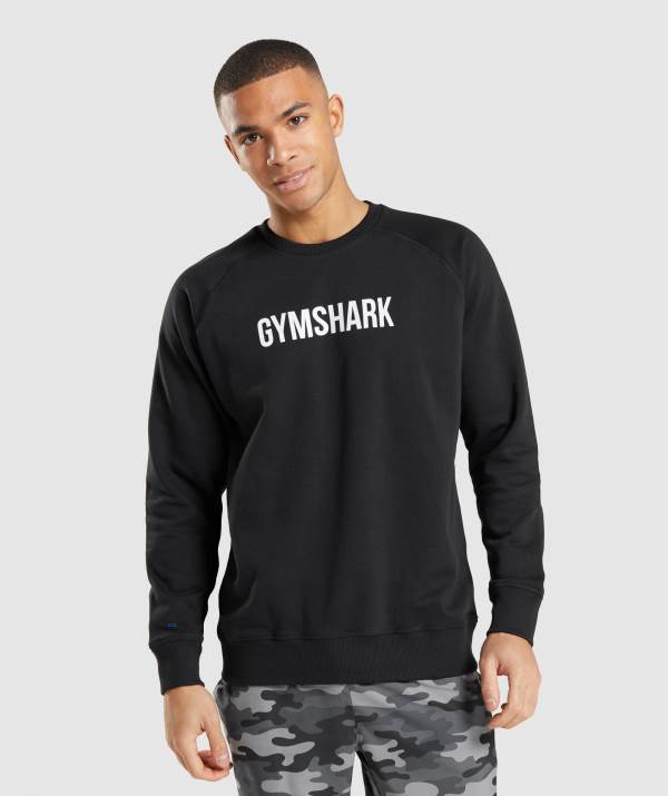 Panske Pulovre Gymshark Apollo Crew Čierne | ZR1873605
